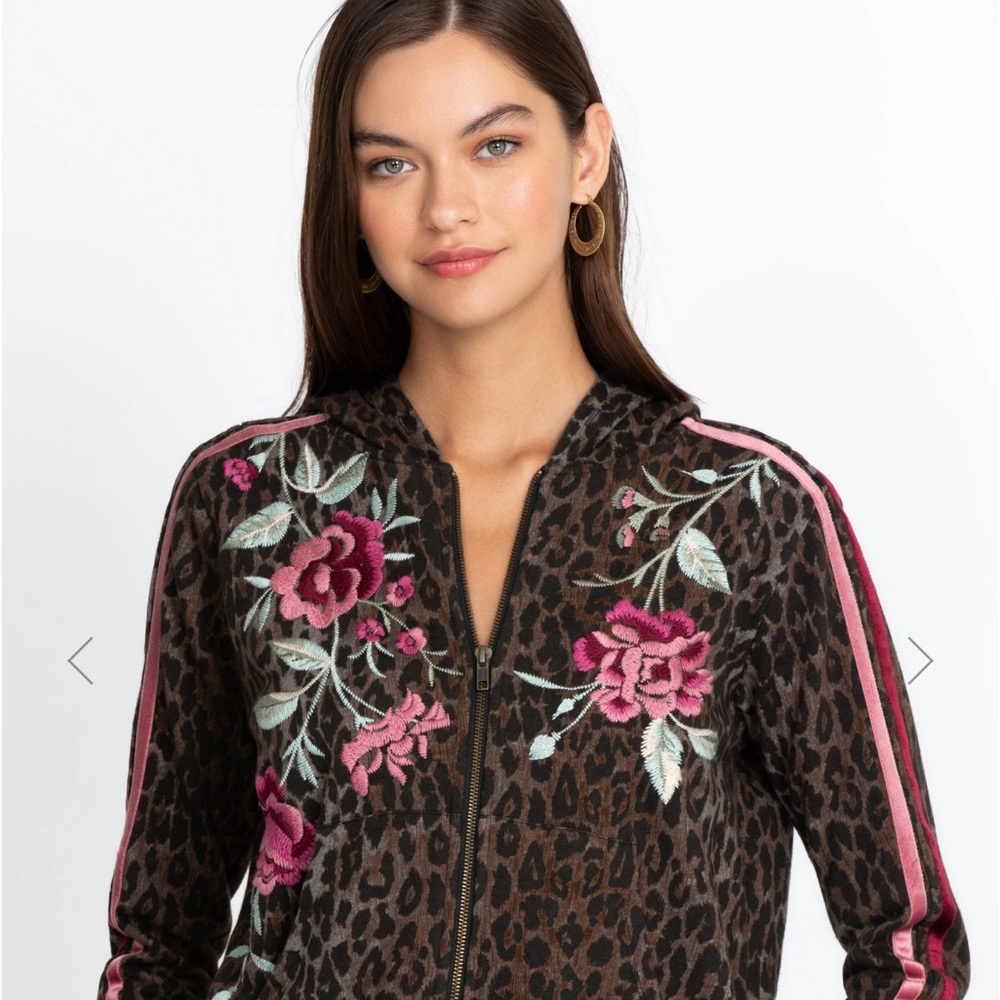 Johnny Was-Erin Athletic Zip-Up Hoodie